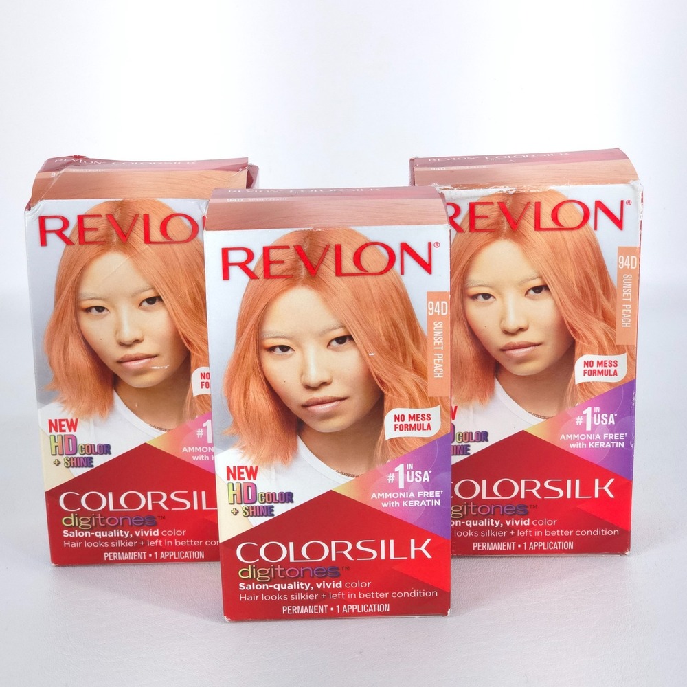 3x Revlon Colorsilk Sunset Peach 94D Digitones Hair Color & Shine Discontinued